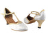 9627 22 Silver Glitter_57 Light Gold PU Trim 2.5" Heel in the photo