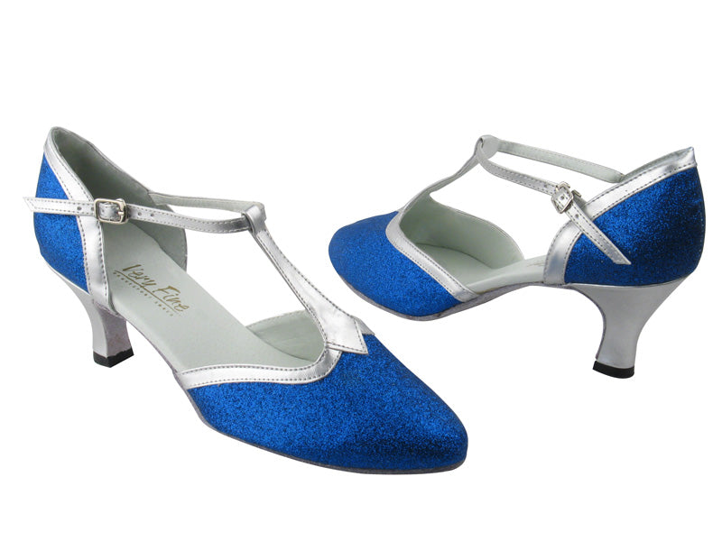 9627 234 Blue Stardust &amp; Silver Trim with 2.5&quot; Low Heel in the photo