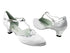 9627 34 White Satin & Silver Leather Trim with 1.3" Heel in the photo