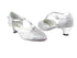 9627 6 Silver Sparklenet_55 Silver  PU Trim_Cuban Heel with 1.3" Cuban Heel in the photo
