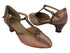 9627 81 Brown Satin_59 Copper Leather Trim with 1.3" Heel (387) in the photo