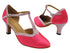 9627 93 Pink Satin & Pink Glitter Satin Trim with 2.5" Heel (2899) in the photo