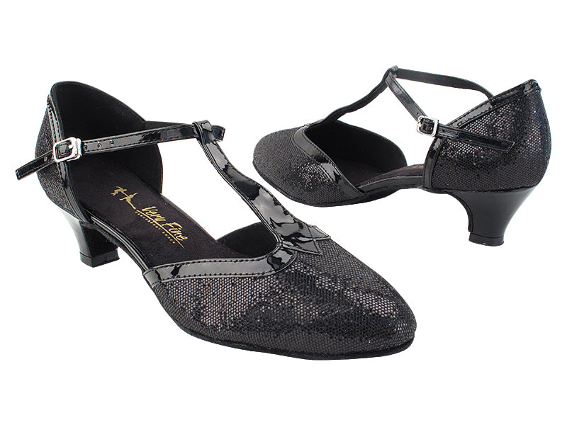 9627 Black Scale_Black Patent Trim with 1.3&quot; Cuban Heel (387) in the photo