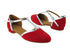 9627FT 251 Red Velvet_214 Soft Silver Trim with 0.5" Flat Heel (Eva) in the photo