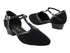 9627FT Black Nubuck_Black Patent Trim with 1" Flat Heel in the photo