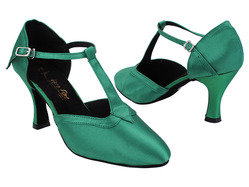 9627LEDSS 75 Green Satin with 3&quot; Heel (6812) in the photo