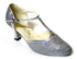 9627 Silver Sparklenet & Silver Trim with 2.5" low heel in the photo