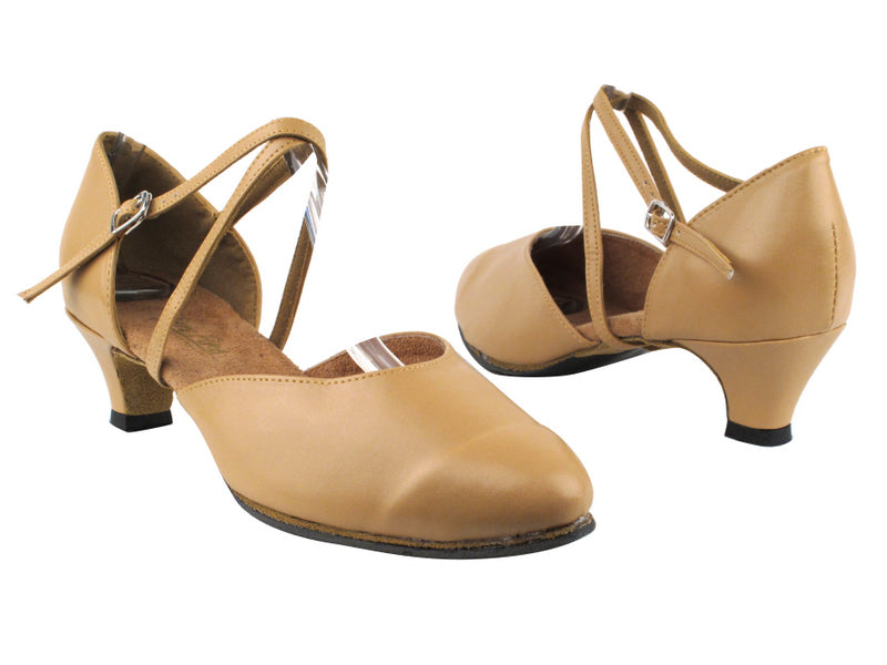 9691 157 Beige Brown Leather with 1.3&quot; Heel in the photo