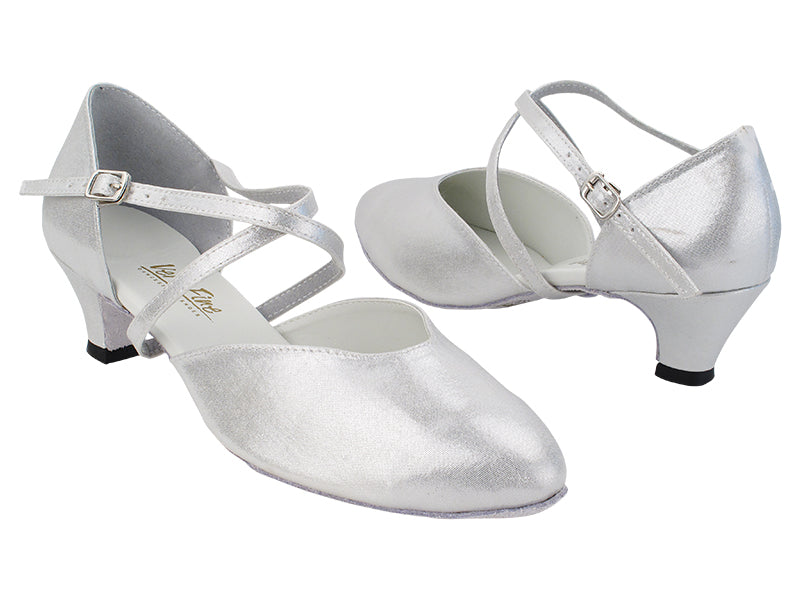 9691 259 Silver Satin with 1.3" Cuban Heel (387) in the photo