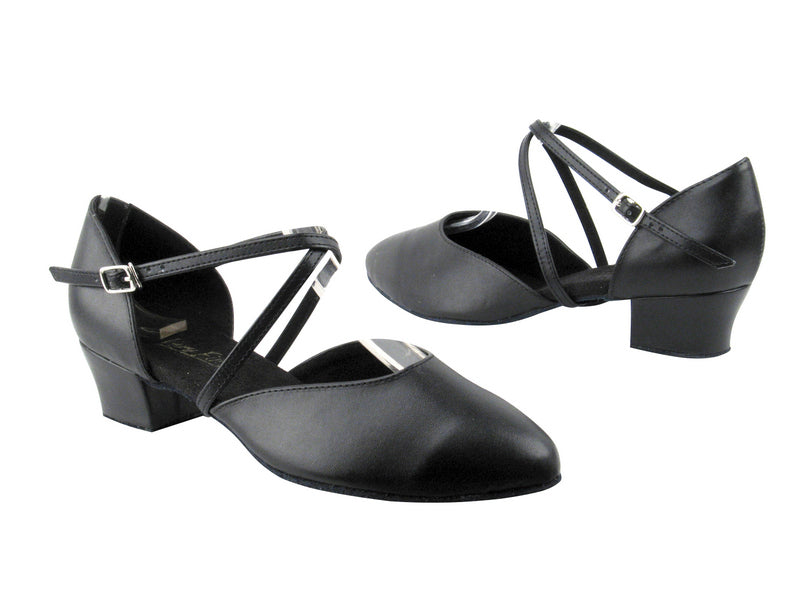 9691 Black Leather with 1.5&quot; Mediu Heel in the photo