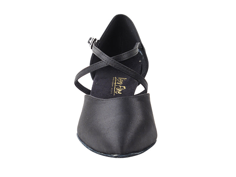 9691 Black Satin_Cuban Heel