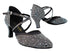 9691Bling Black Glitter Satin  with 2.5" Heel (2899) in the photo