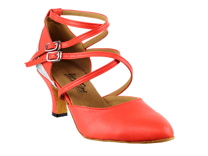 9691DXLEDSS Red Leather & Silver Stardust  with 2.5" Heel (2899) in the photo