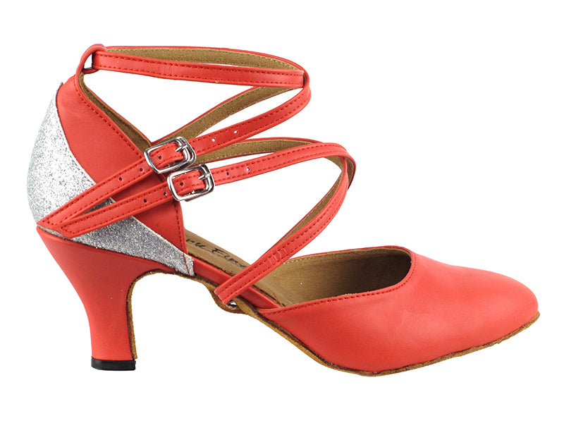 9691DXLEDSS Red Leather & Silver Stardust  with 2.5" Heel (2899) in the photo