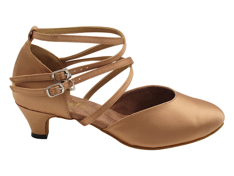 9691DX_6817DX 167 Tan Satin with 1.3&quot; Cuban Heel (387) in the photo