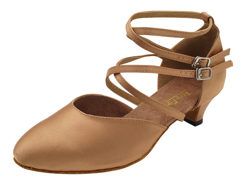 9691DX_6817DX 167 Tan Satin with 1.3&quot; Cuban Heel (387) in the photo