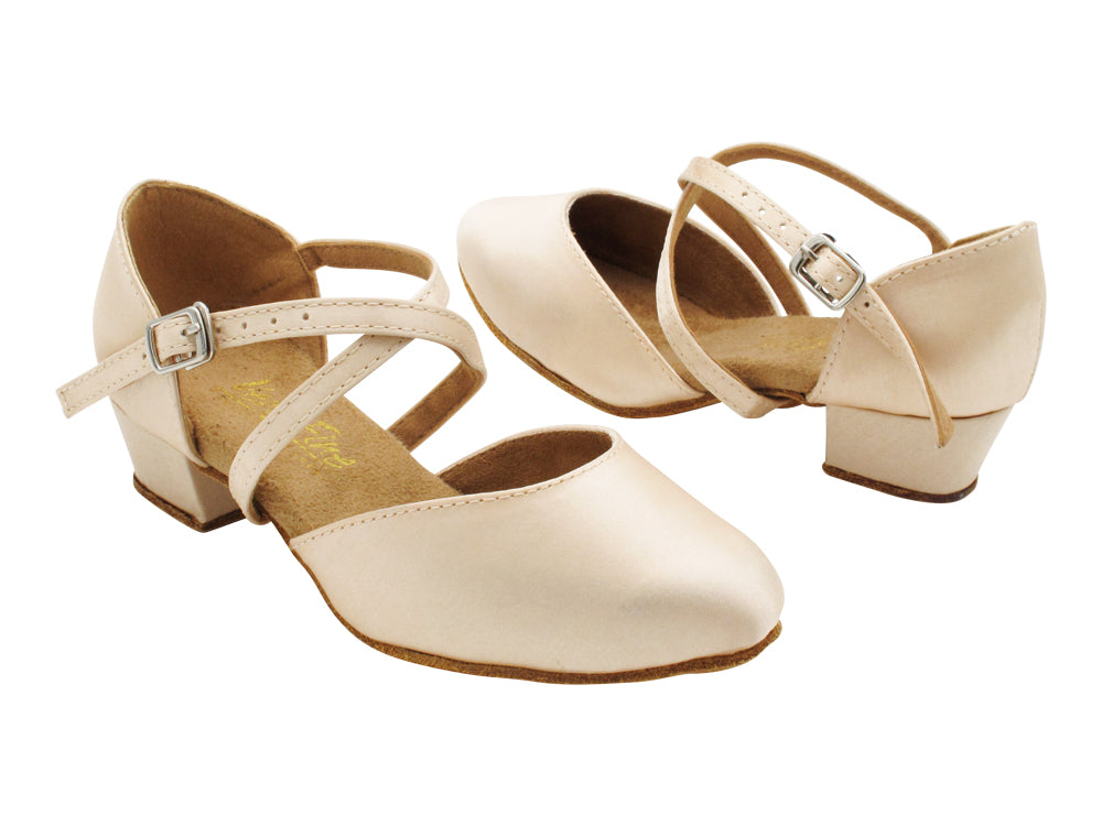 9691G Dark Tan Satin with 1.5" heel in the photo