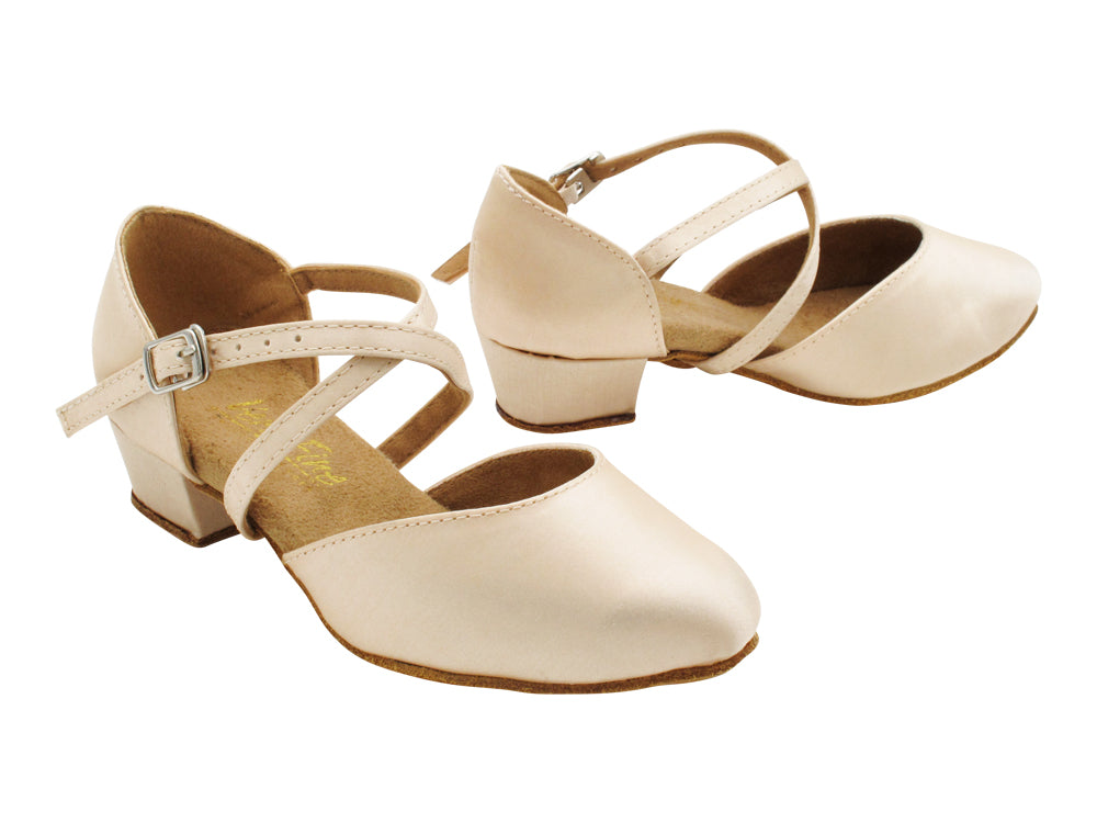 9691G Dark Tan Satin with 1.5" heel in the photo