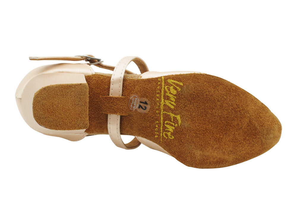 9691G Dark Tan Satin with 1.5" heel in the photo