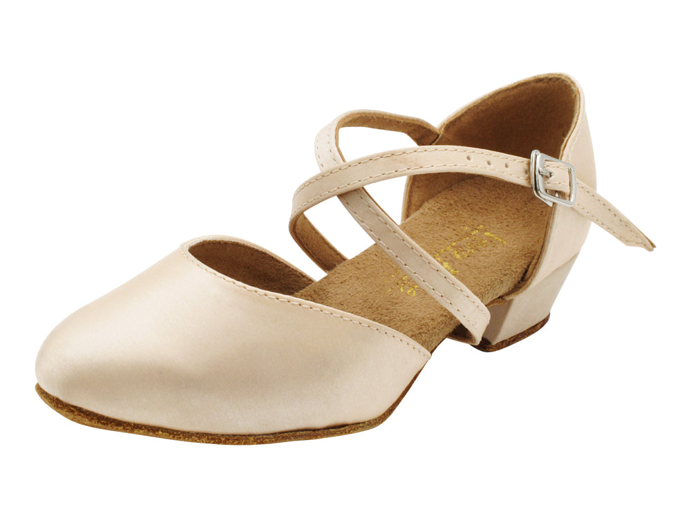 9691G Dark Tan Satin with 1.5" heel in the photo