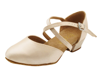 9691G Dark Tan Satin with 1.5" heel in the photo