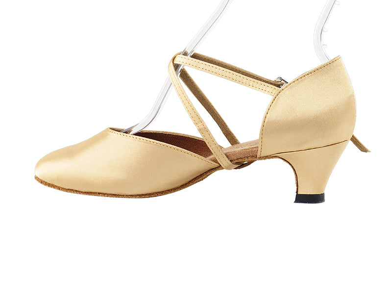 9691 Light Brown Satin &amp; Cuban Heel