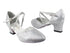 9691 Silver Sparklenet with 2" Thick Cuban Heel in the photo