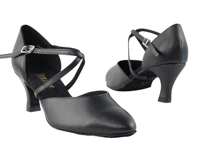 9691 Black Leather with 2.5&quot; low heel in the photo