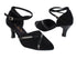 9692LEDSS Black Suede_Black Patent Trim with 2.5" low heel in the photo