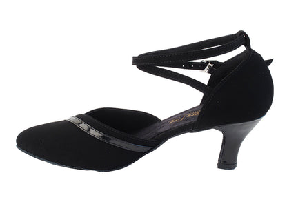 9692LEDSS Black Suede_Black Patent Trim