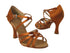 C1606 Copper Tan Satin with 3" Flare Heel in the photo