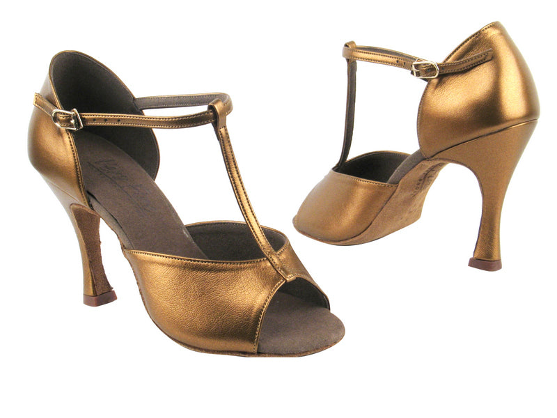 C1609 BA45 Dark Tan Gold Leather with 3.5&quot; heel in the photo