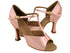 C1609 Flesh Satin with 3" Flare heel in the photo