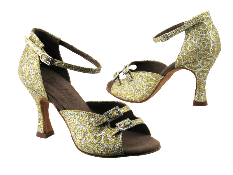 C1620 BF50 Gold Flower Stardust with 3&quot; heel in the photo