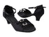 C1620 Black Satin with 1.2" Cuban Heel in the photo