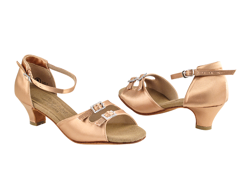 C1620 Tan Satin with 1.2&quot; Cuban Heel in the photo