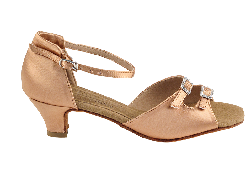 C1620 Tan Satin with 1.2&quot; Cuban Heel in the photo