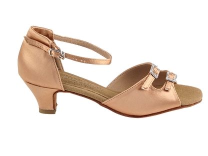 C1620 Tan Satin with 1.2&quot; Cuban Heel in the photo