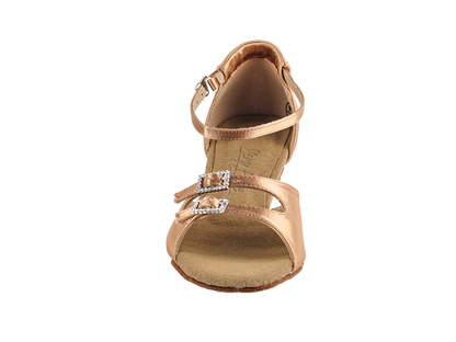 C1620 Tan Satin with 1.2&quot; Cuban Heel in the photo