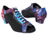 C1643 198 Blue Purple Flower Satin_Black Mesh with women&