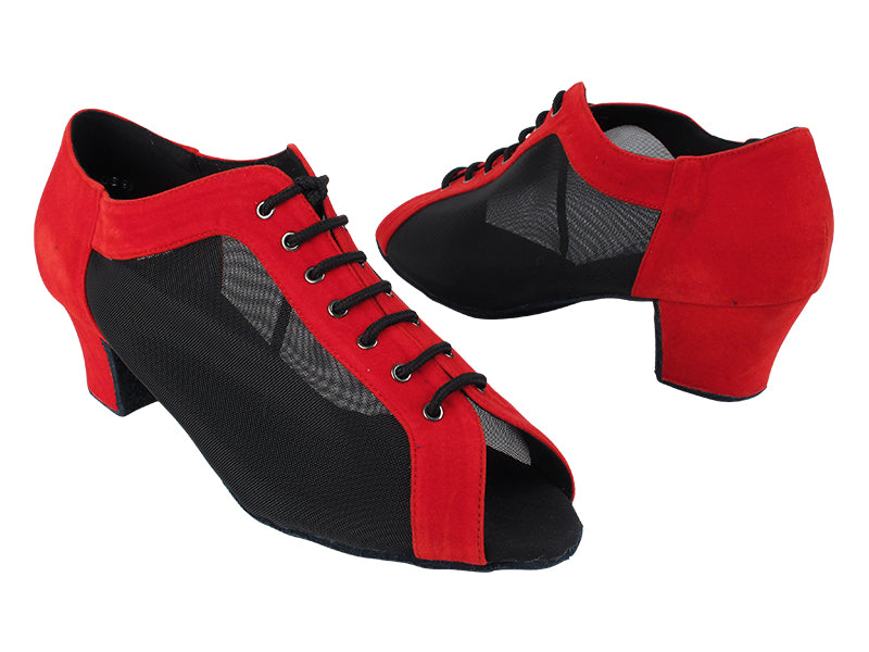 C1643 251 Red Velvet_Black Mesh with 1.6&quot; Heel (NJ) in the photo