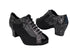 C1643 147 Black Silver Sparkle_Black Mesh with 1.6" Medium Heel in the photo