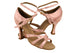 C1658 Flesh Satin with 3" Flare heel in the photo