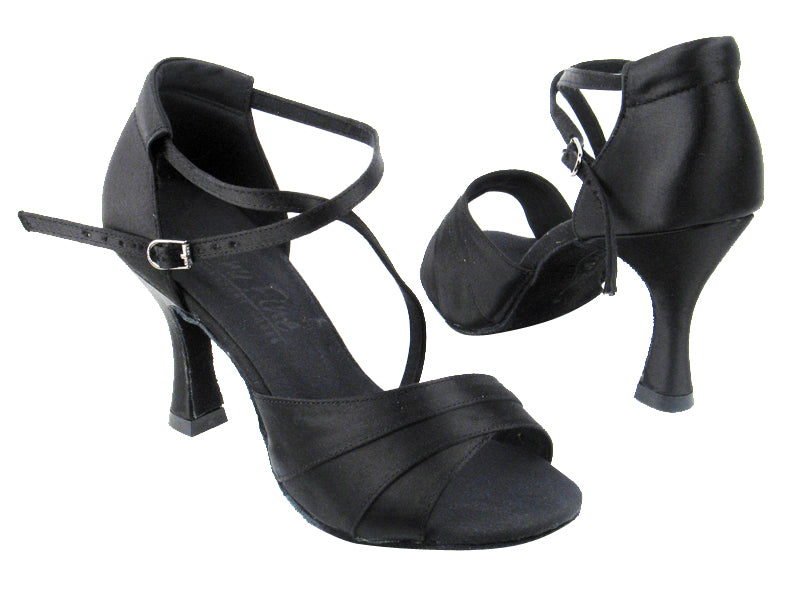 C1659 BD12 Black Satin with 3&quot; heel in the photo