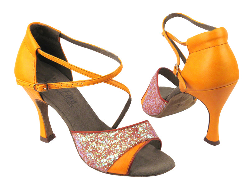 C1659 BF25 Orange Sparkle_BA52 Fluorescent Orange with 3.5" heel in the photo