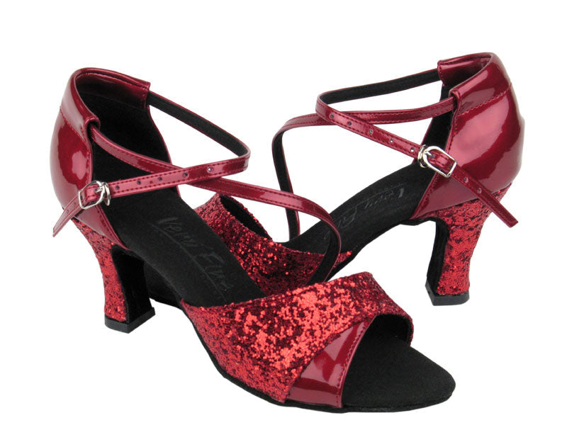 C1659 Red Sparkle (H) &amp; Red Patent with 2.5&quot; heel in photo