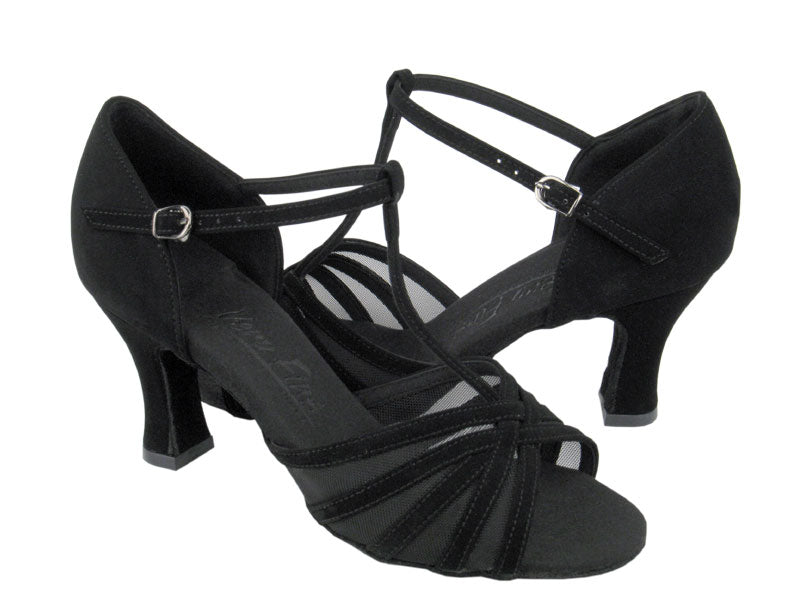 C16612 Black Nubuck &amp; Black Mesh with 2.5" heel in photo