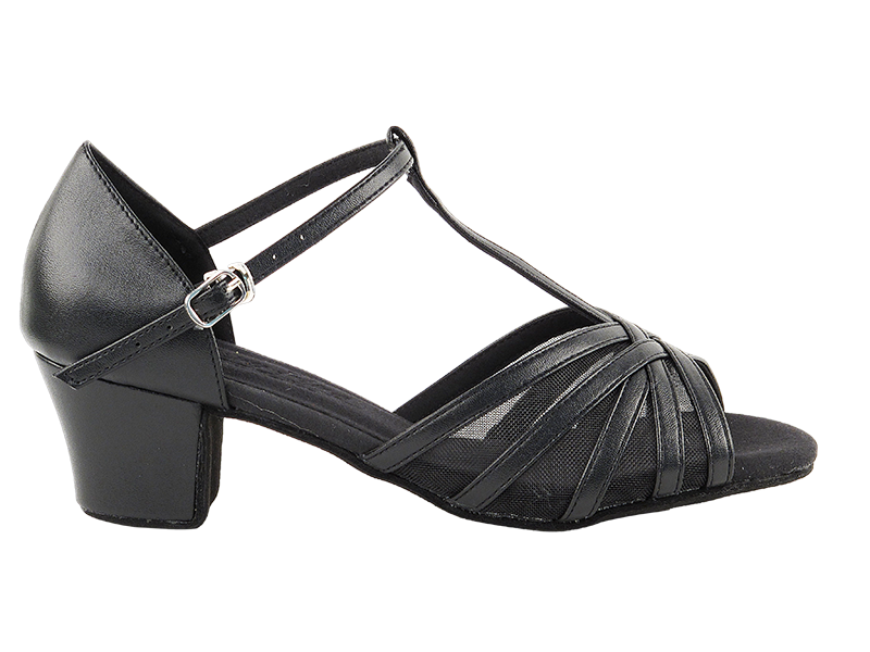 C16612 Black Leather with 1.6&quot; Medium Heel in the photo