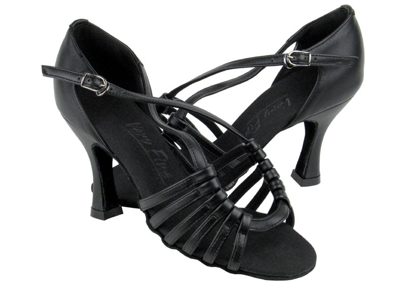 C1661 Black Leather with 3&quot; Flare heel in the photo
