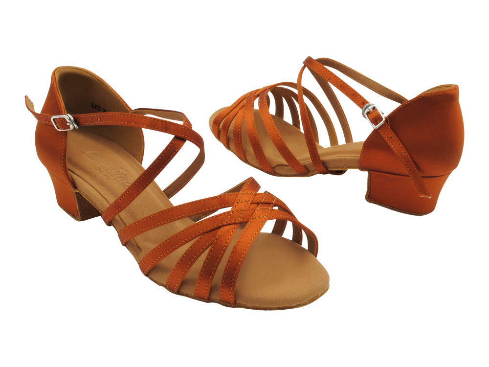 C1670C Copper Tan Satin with 1.5" Medium Heel (NTD) in the photo